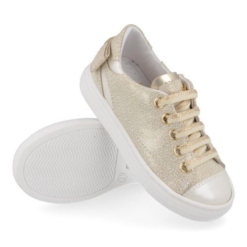 Banaline sneakers beige Meisjes ( - beige gouden sneaker met strikje23122006) - Junior Steps