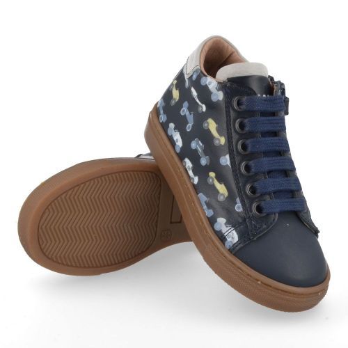 Banaline sneakers blauw Jongens ( - blauwe sneaker met autoprint21222551) - Junior Steps
