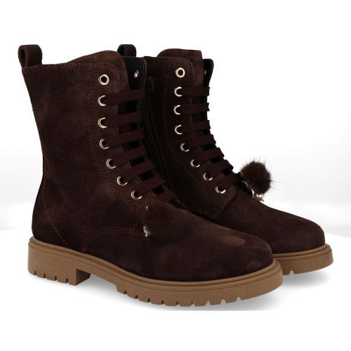Andrea morelli veterboot donkerbruin Meisjes (Veterboots donker bruin  - 53546) - Junior Steps
