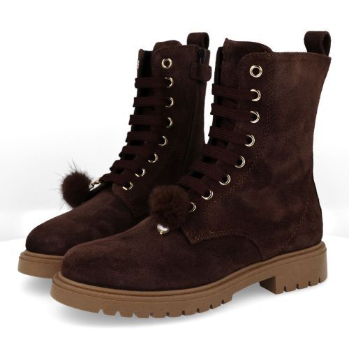 Andrea morelli veterboot donkerbruin Meisjes (Veterboots donker bruin  - 53546) - Junior Steps