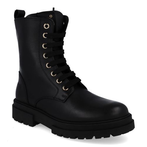 Andrea morelli veterboot Zwart Meisjes (Veterboots zwart leder - 53530) - Junior Steps