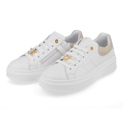 Andrea morelli sneakers wit Meisjes ( - witte sneaker met goud52916) - Junior Steps