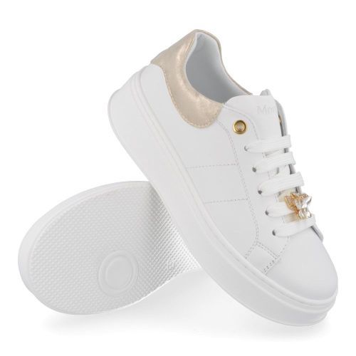 Andrea morelli sneakers wit Meisjes ( - witte sneaker met goud52916) - Junior Steps