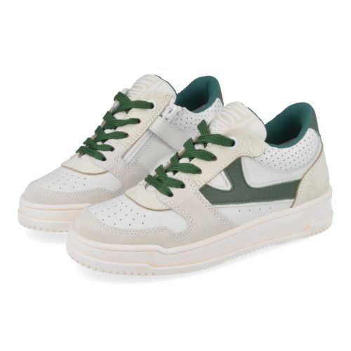 Andrea morelli sneakers wit Jongens ( - witte sneaker met groen53038) - Junior Steps