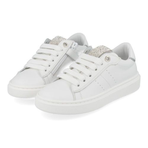 Andrea morelli sneakers wit Meisjes ( - witte sneaker met zilver52906) - Junior Steps