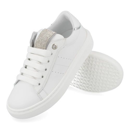 Andrea morelli sneakers wit Meisjes ( - witte sneaker met zilver52906) - Junior Steps