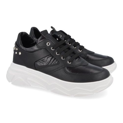 Andrea morelli sneakers Zwart Meisjes ( - zwarte sneaker met plateauzool51009) - Junior Steps