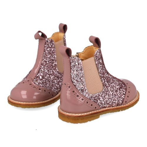 Angulus laarzen kort bruin Meisjes (Roze lakleder korte laars met glitter - 6024-102) - Junior Steps