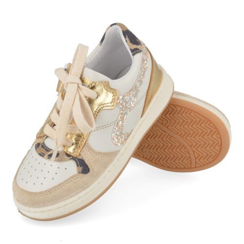 Babybotte sneakers beige Meisjes ( - beige witte sneaker6521B125) - Junior Steps