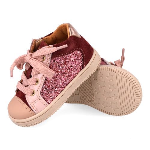 Babybotte sneakers bordeaux Meisjes (Bordeaux glitter sneakertje - 9018B018) - Junior Steps