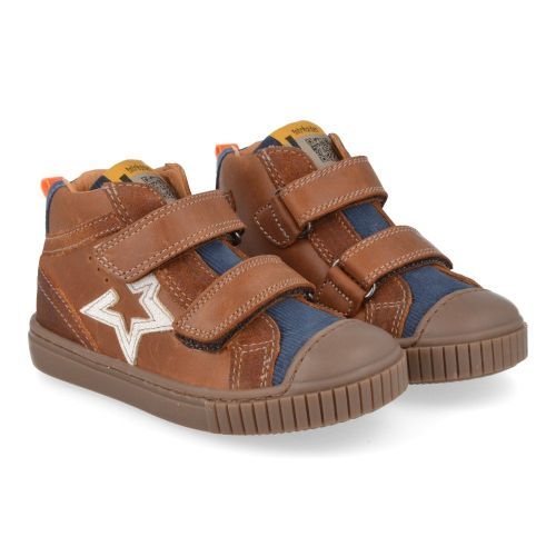 Babybotte sneakers cognac Jongens (cognac sneaker met rubberen top - 7226B038) - Junior Steps