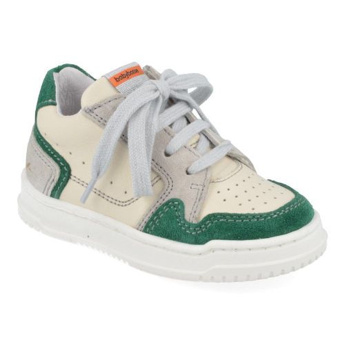 Babybotte sneakers ecru Jongens ( - ecru/groen sneakertje4321B028) - Junior Steps