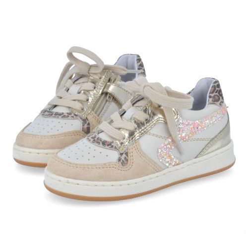 Babybotte sneakers ecru Meisjes (ecru sneaker met glitter - 8737B128) - Junior Steps