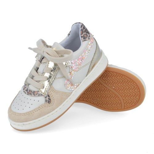 Babybotte sneakers ecru Meisjes (ecru sneaker met glitter - 8737B128) - Junior Steps