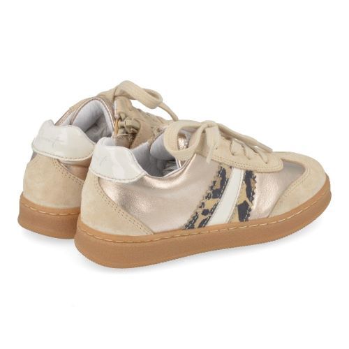 Babybotte sneakers beige Meisjes ( - gouden sneaker met leopard6522B024) - Junior Steps