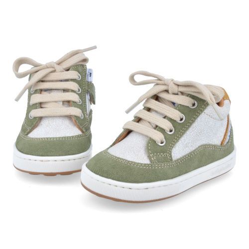 Babybotte sneakers kaki Jongens (wit kaki sneakertje - 8043B226) - Junior Steps