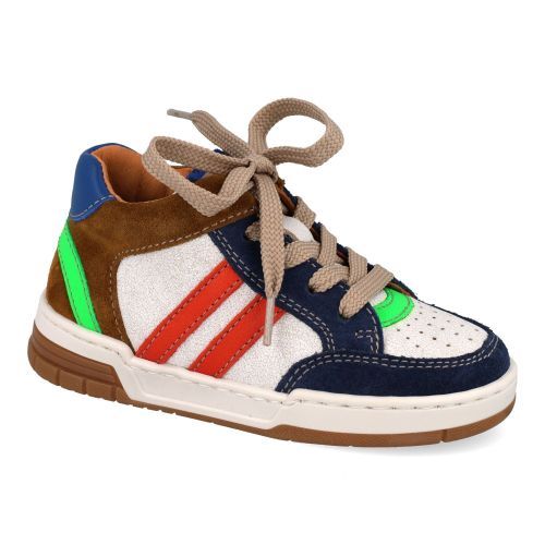 Babybotte sneakers blauw Jongens (witte sneaker met blauw - 9636B026) - Junior Steps