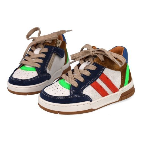 Babybotte sneakers blauw Jongens (witte sneaker met blauw - 9636B026) - Junior Steps