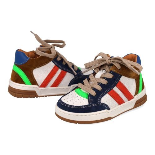 Babybotte sneakers blauw Jongens (witte sneaker met blauw - 9636B026) - Junior Steps