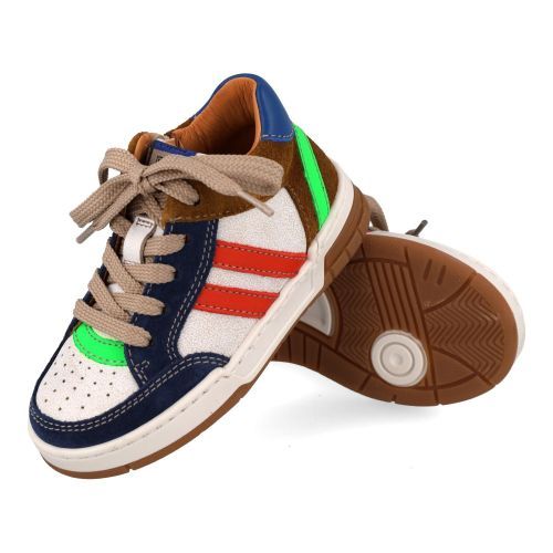 Babybotte sneakers blauw Jongens (witte sneaker met blauw - 9636B026) - Junior Steps