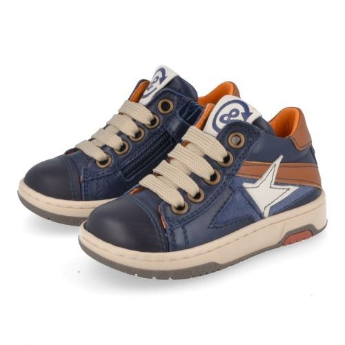 Bana&co sneakers blauw Jongens ( - blauwe sneaker met rubberen top23232520) - Junior Steps