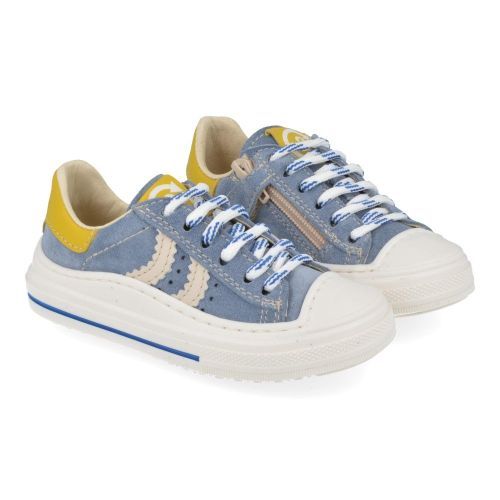 Bana&co sneakers blauw Jongens ( - blauwe sneaker met rubberen top25132530) - Junior Steps