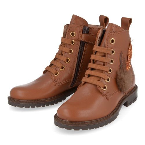 Bana&co veterbottine cognac Meisjes ( - cognac veterbottine met pompon24232066) - Junior Steps