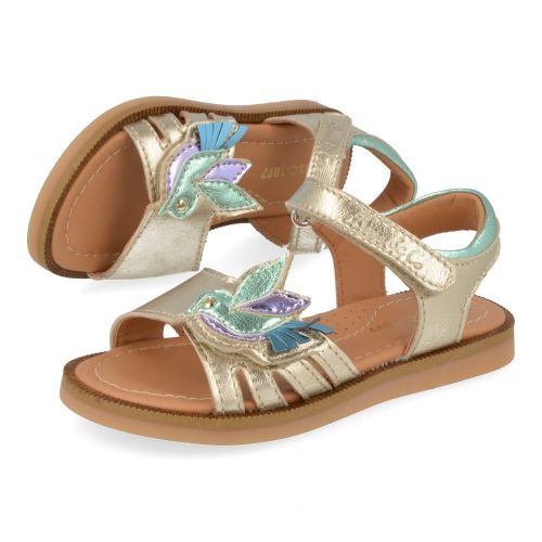 Bana&co sandalen GOUD Meisjes ( - goud sandaaltje met vogeltje25132105) - Junior Steps