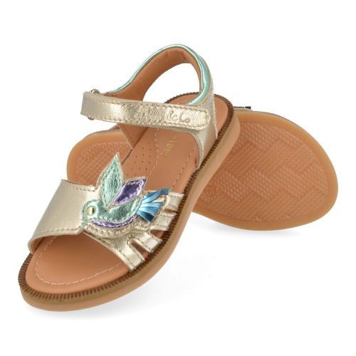 Bana&co sandalen GOUD Meisjes ( - goud sandaaltje met vogeltje25132105) - Junior Steps