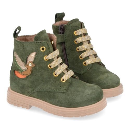 Bana&co veterbottine groen Meisjes ( - groene veterbottine met vogeltje24232050) - Junior Steps