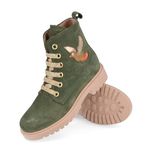 Bana&co veterbottine groen Meisjes ( - groene veterbottine met vogeltje24232051) - Junior Steps