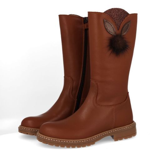 Bana&co laarzen cognac Meisjes (Laarzen cognac leder met pompon - 36232092) - Junior Steps