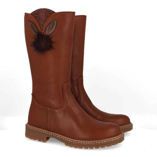 Bana&co laarzen cognac Meisjes (Laarzen cognac leder met pompon - 36232092) - Junior Steps