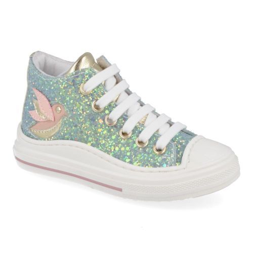Bana&co sneakers mint Meisjes ( - mintgroene glitter sneaker met rubberen 24132040) - Junior Steps