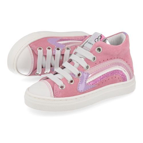 Bana&co sneakers roze Meisjes ( - roze sneaker met rubberen top24132035) - Junior Steps