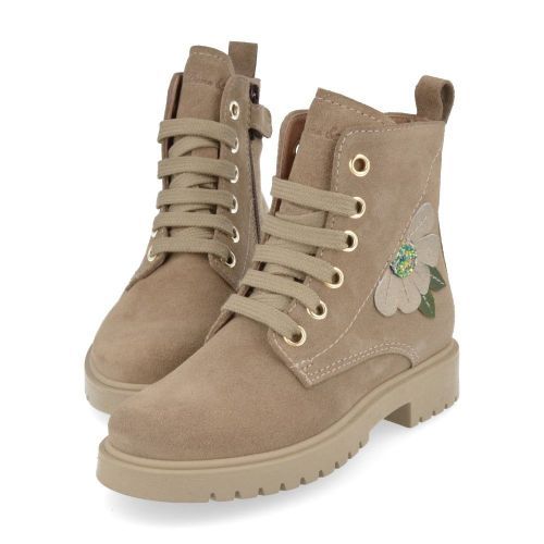 Bana&co veterbottine taupe Meisjes ( - taupe veterbottine met bloem24232056) - Junior Steps