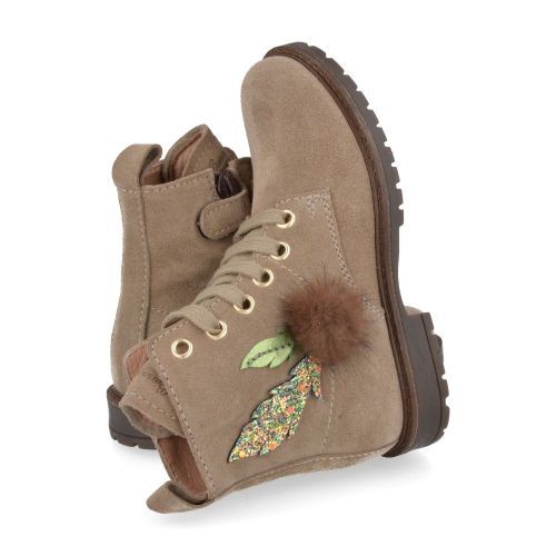 Bana&co veterbottine taupe Meisjes ( - taupe veterbottine met pompon24232066) - Junior Steps