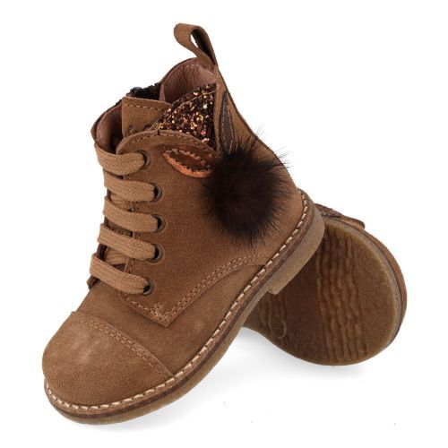 Bana&co veterboot beige Meisjes (veterboots beige suède met pompon - 36232094) - Junior Steps