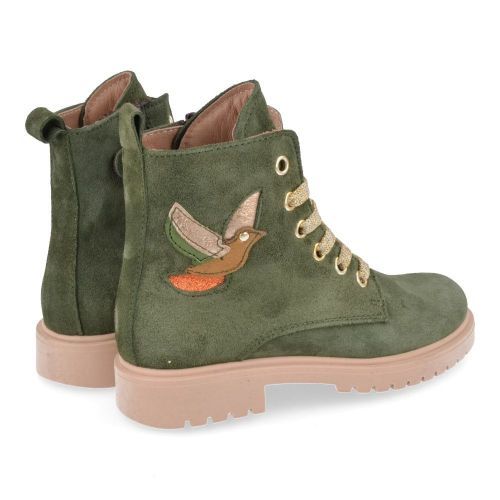 Bana&co veterboot groen Meisjes (veterboots groen suède met vogeltje - 24232051) - Junior Steps