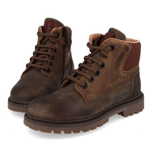 Bana&co veterboot kaki Jongens (veterboots kaki gevet nubuck - 36232541) - Junior Steps