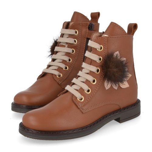 Bana&co veterboot cognac Meisjes (veterboots meisjes cognac leder - 25232033) - Junior Steps