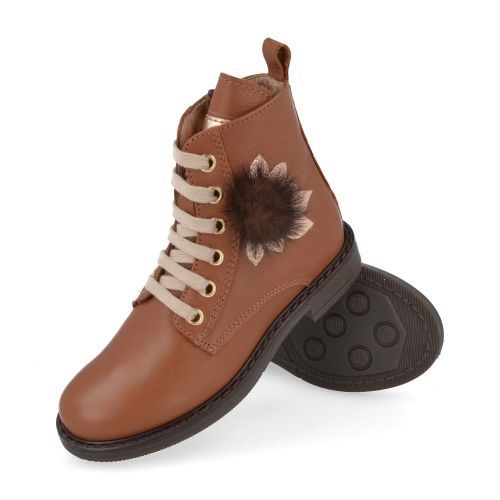 Bana&co veterboot cognac Meisjes (veterboots meisjes cognac leder - 25232033) - Junior Steps
