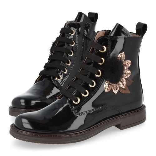 Bana&co veterboot Zwart Meisjes (veterboots meisjes zwart lakleder - 25232033) - Junior Steps
