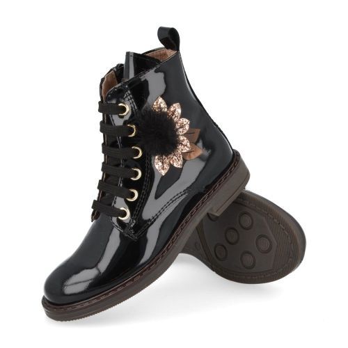 Bana&co veterboot Zwart Meisjes (veterboots meisjes zwart lakleder - 25232033) - Junior Steps