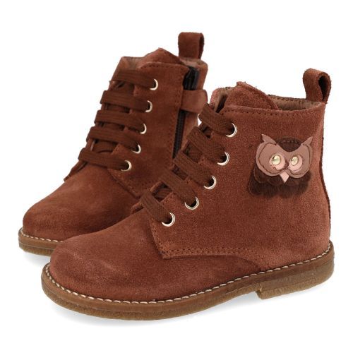 Bana&co veterboot roze Meisjes (veterboots oudroze suède - uiltje - 36232010) - Junior Steps
