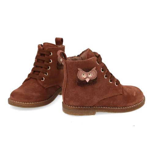Bana&co veterboot roze Meisjes (veterboots oudroze suède - uiltje - 36232010) - Junior Steps