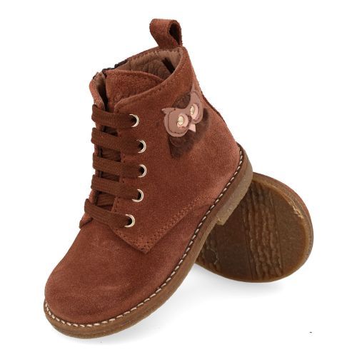 Bana&co veterboot roze Meisjes (veterboots oudroze suède - uiltje - 36232010) - Junior Steps
