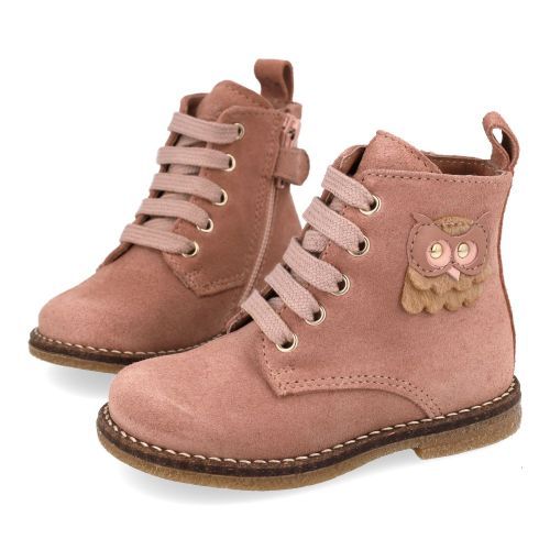 Bana&co veterboot roze Meisjes (veterboots roze suède - uiltje - 36232010) - Junior Steps