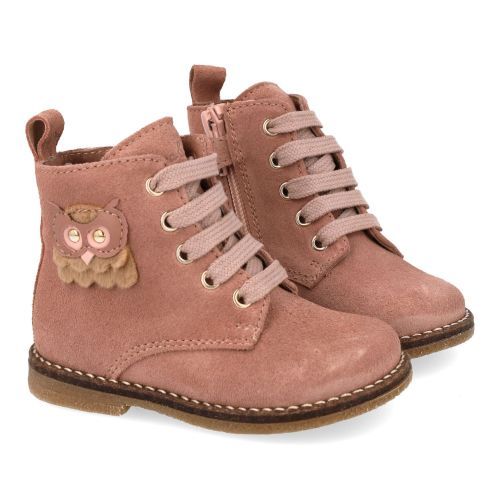 Bana&co veterboot roze Meisjes (veterboots roze suède - uiltje - 36232010) - Junior Steps