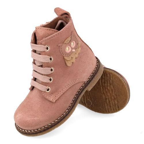 Bana&co veterboot roze Meisjes (veterboots roze suède - uiltje - 36232010) - Junior Steps